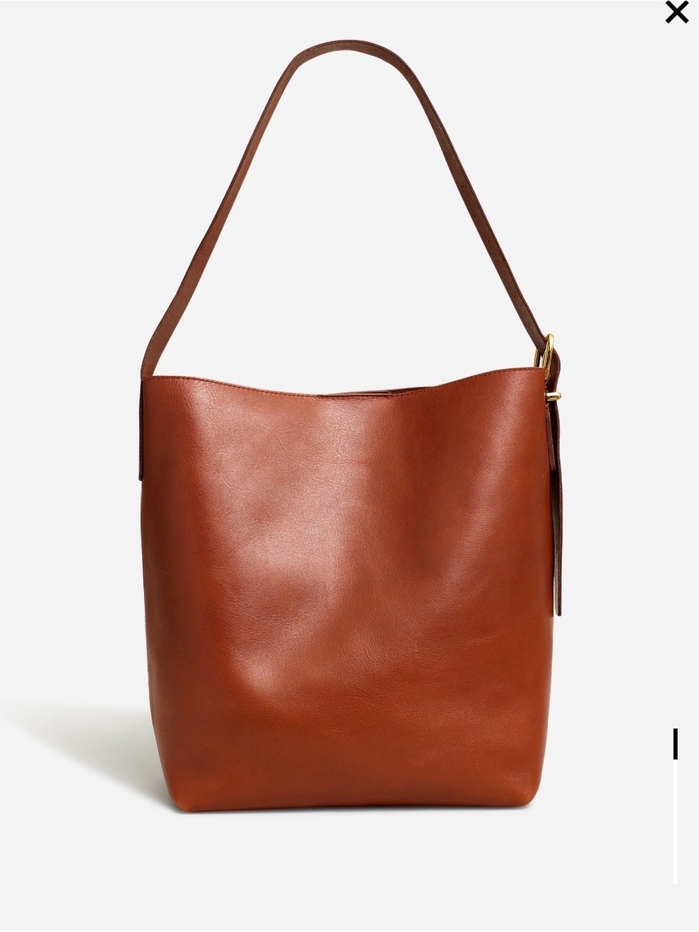 Madewell Brown Leather Shoulder Bucket Bag
